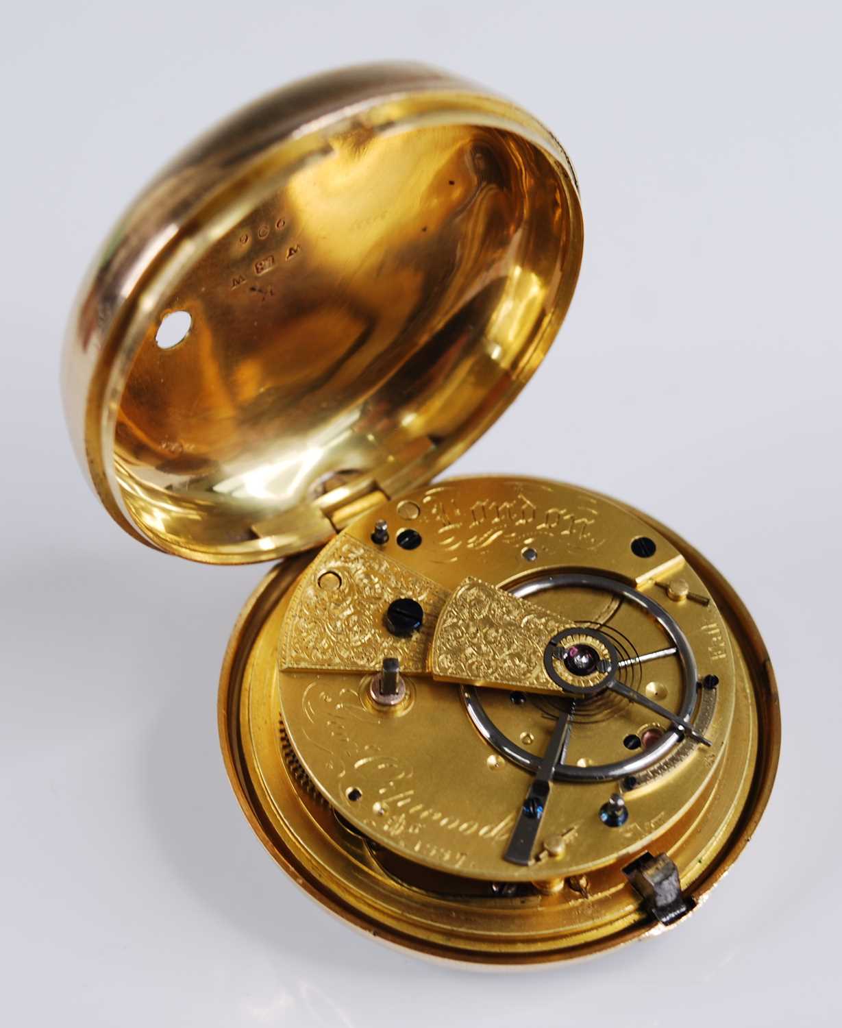 George Orpwood - an early Victorian gent's 18ct gold pair cased pocket watch, having a white - Image 3 of 4