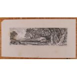 John Crome (1768-1821) - At Scoutton, etching, 6 x 19cm