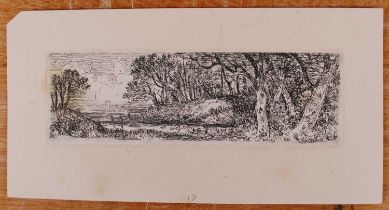 John Crome (1768-1821) - At Scoutton, etching, 6 x 19cm