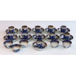 A late 18th century Chinese export blue and white porcelain matched tea and coffee service,