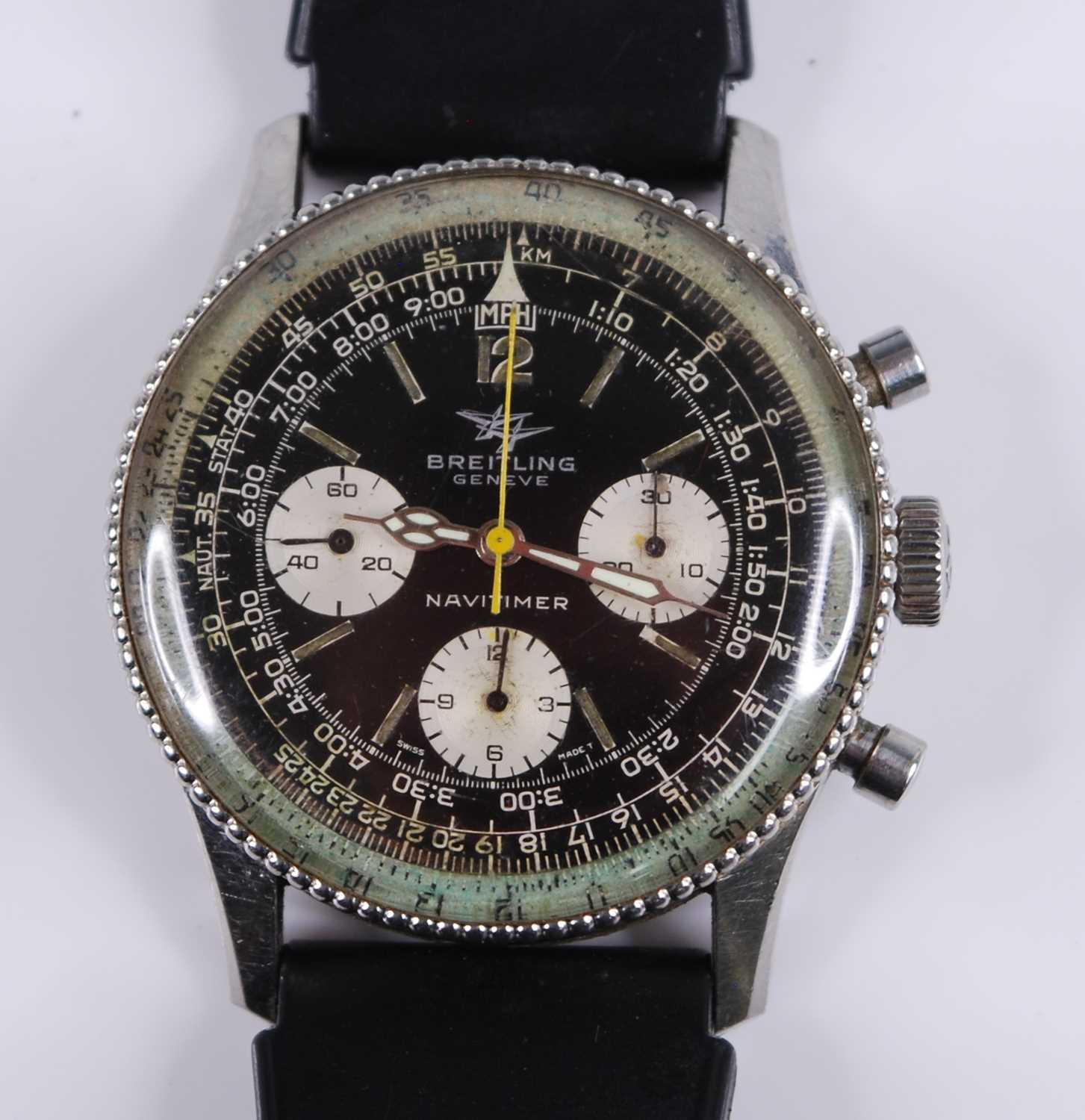 A gent's Breitling stainless steel Navitimer automatic chronograph wristwatch, circa 1970, ref No.