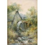 William Widgery (1822-1893) - The Watermill, watercolour heightened with white, signed lower left,