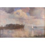 § Stephen Makepeace Wiens (1871-1956) - Heading for the Norfolk Broads, oil on canvas, signed and