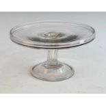 A circa 1750 glass tazza, the collar rim above a Silesian stem and a domed and folded foot, dia.23.