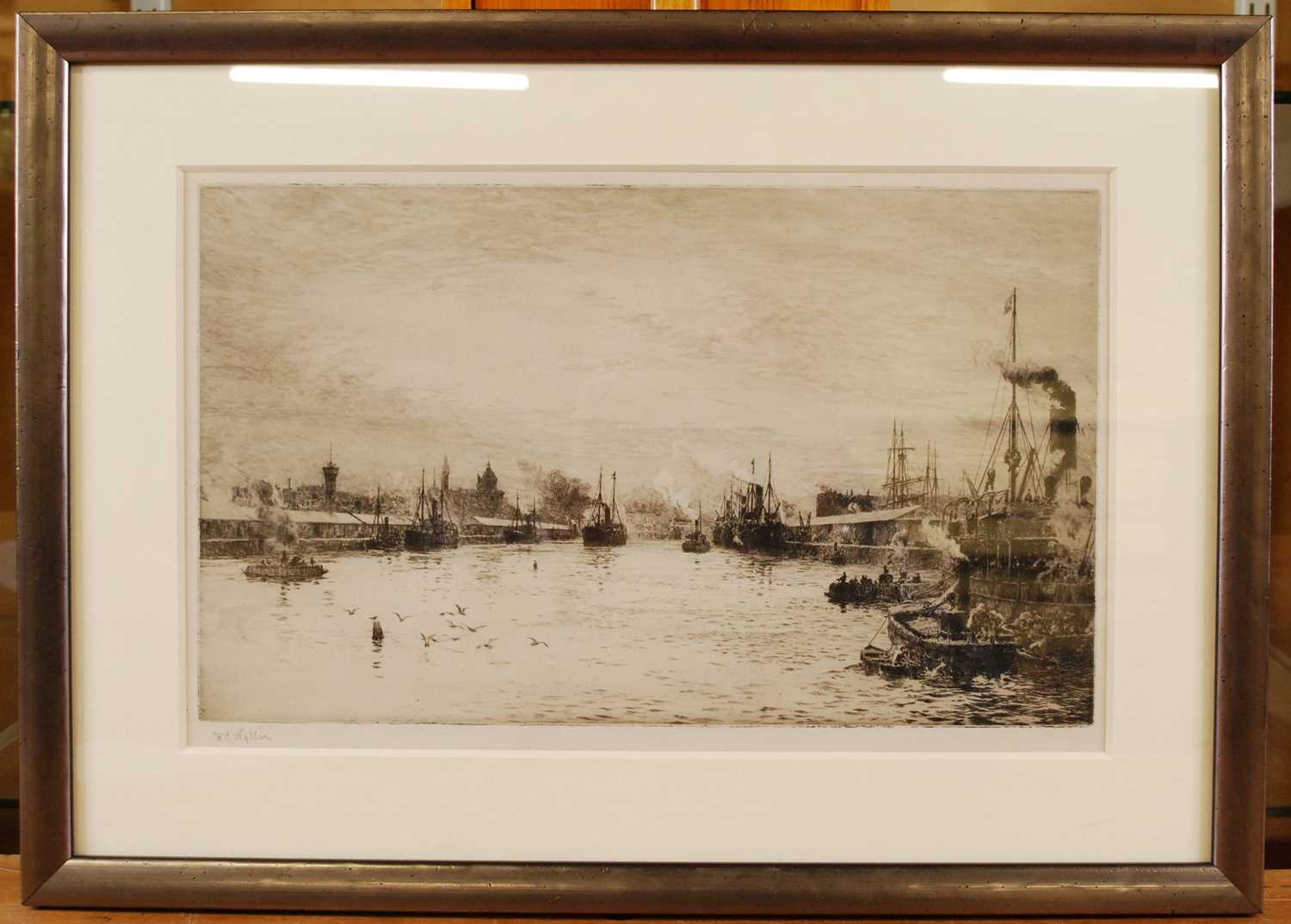 William Lionel Wyllie (1851-1931) - The Clyde at Glasgow, drypoint etching, signed in pencil to - Bild 2 aus 3