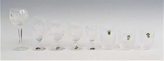 A suite of Waterford Crystal Colleen pattern drinking glasses, comprising twelve large wine glasses,