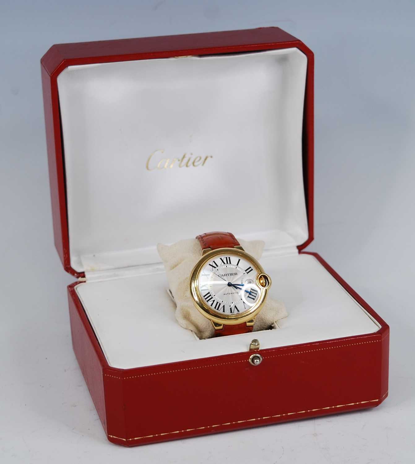 A gent's Cartier Ballon Bleu 18ct gold cased automatic calendar wristwatch, ref: 2998, case No. - Image 8 of 8