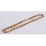 A yellow metal chain link bracelet, having small closed chain link fixed clasp, indistinctly