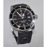 A gent's Breitling Super Ocean Heritage 42 steel cased automatic wristwatch, having a signed black