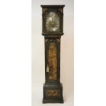 Thomas Reynolds of London - an 18th century chinoiserie blue lacquered longcase clock, having a