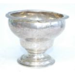A late 18th century possibly Scottish silver pedestal bowl, having a plain waisted body upon a