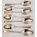 A harlequin suite of Georgian & later silver tablespoons and dessert spoons, all in the Old