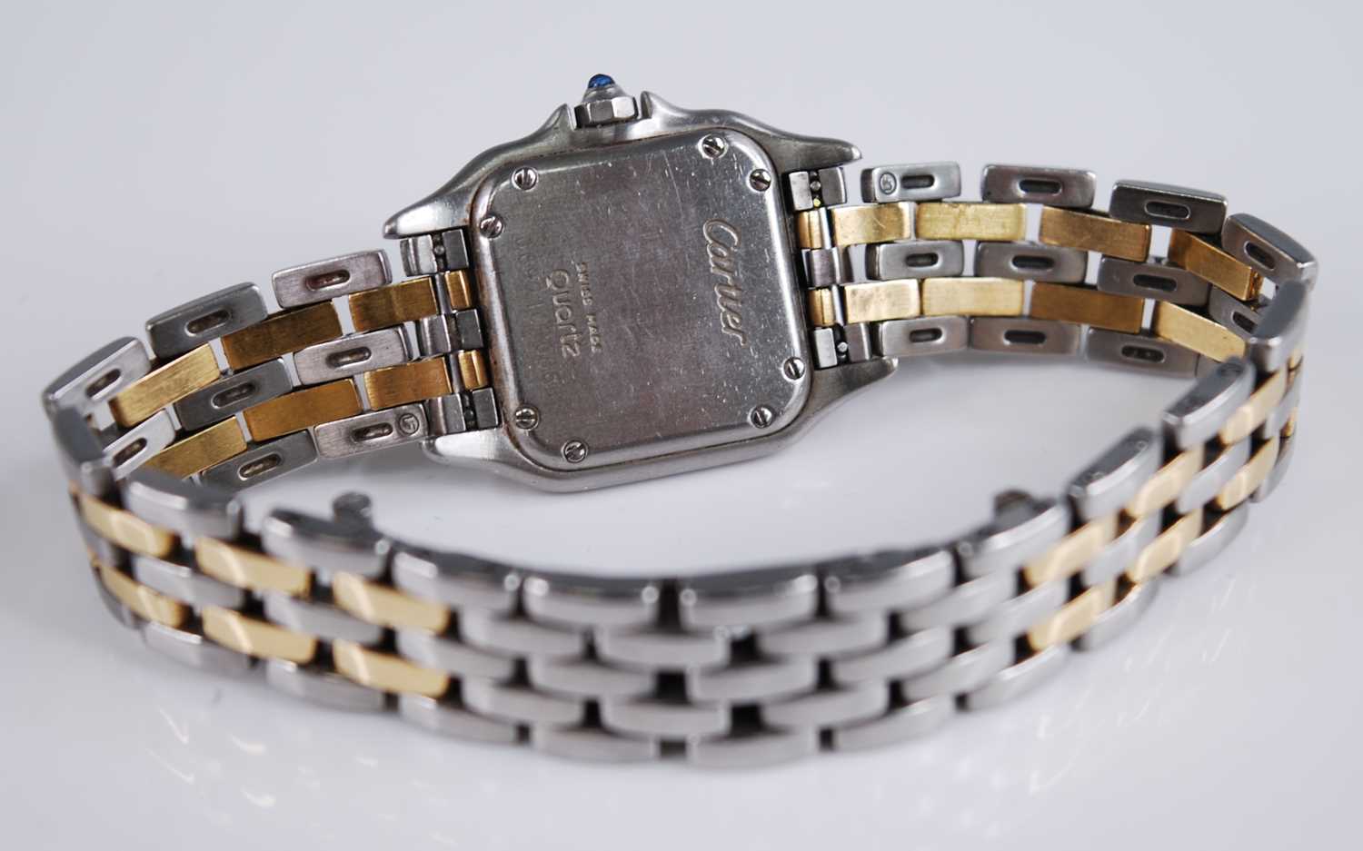 A lady's Cartier 18ct gold and steel Panthere wristwatch, having a signed silvered Roman dial, - Image 5 of 7