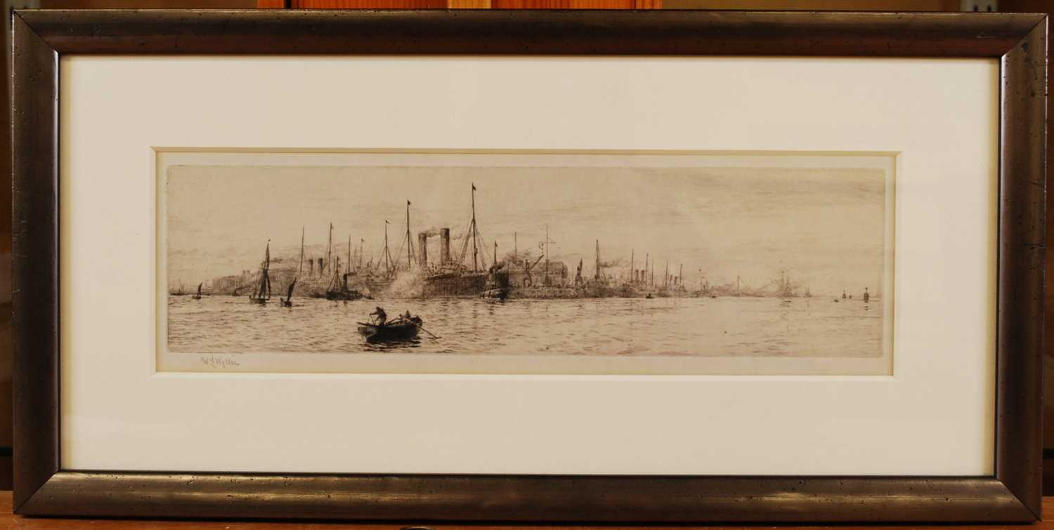 William Lionel Wyllie (1851-1931) - RMS Oceanic and RMS Majestic at Southampton, drypoint etching, - Bild 2 aus 3