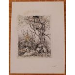 John Crome (1768-1821) - Study of a tree, soft-ground etching, 17.5 x 14cm