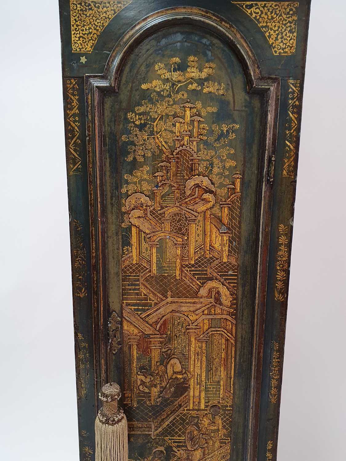Thomas Reynolds of London - an 18th century chinoiserie blue lacquered longcase clock, having a - Image 7 of 9