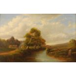 Follower of George Vincent (1796-1832) - Extensive river landscape, oil on canvas (re-lined), signed