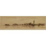 William Lionel Wyllie (1851-1931) - Portchester Castle, drypoint etching, signed in pencil to the