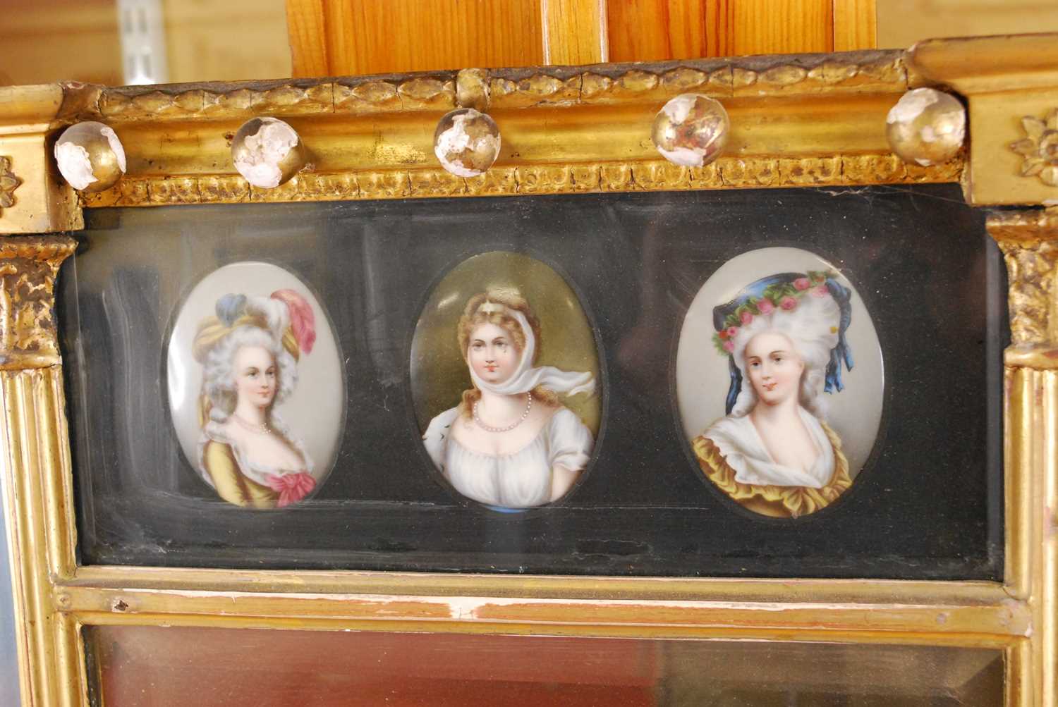 A mid-19th century giltwood and gesso pier glass, having a centre bevelled plate flanked by fluted - Image 2 of 2