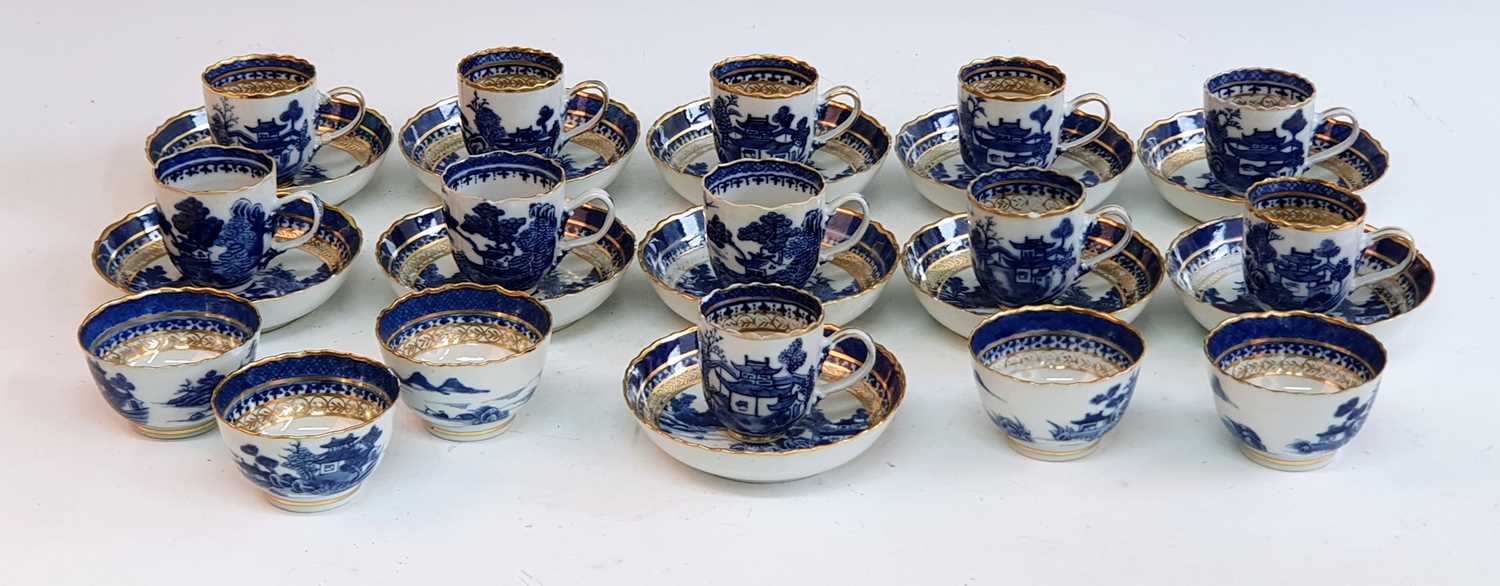 A late 18th century Chinese export blue and white porcelain matched tea and coffee service, - Image 2 of 9