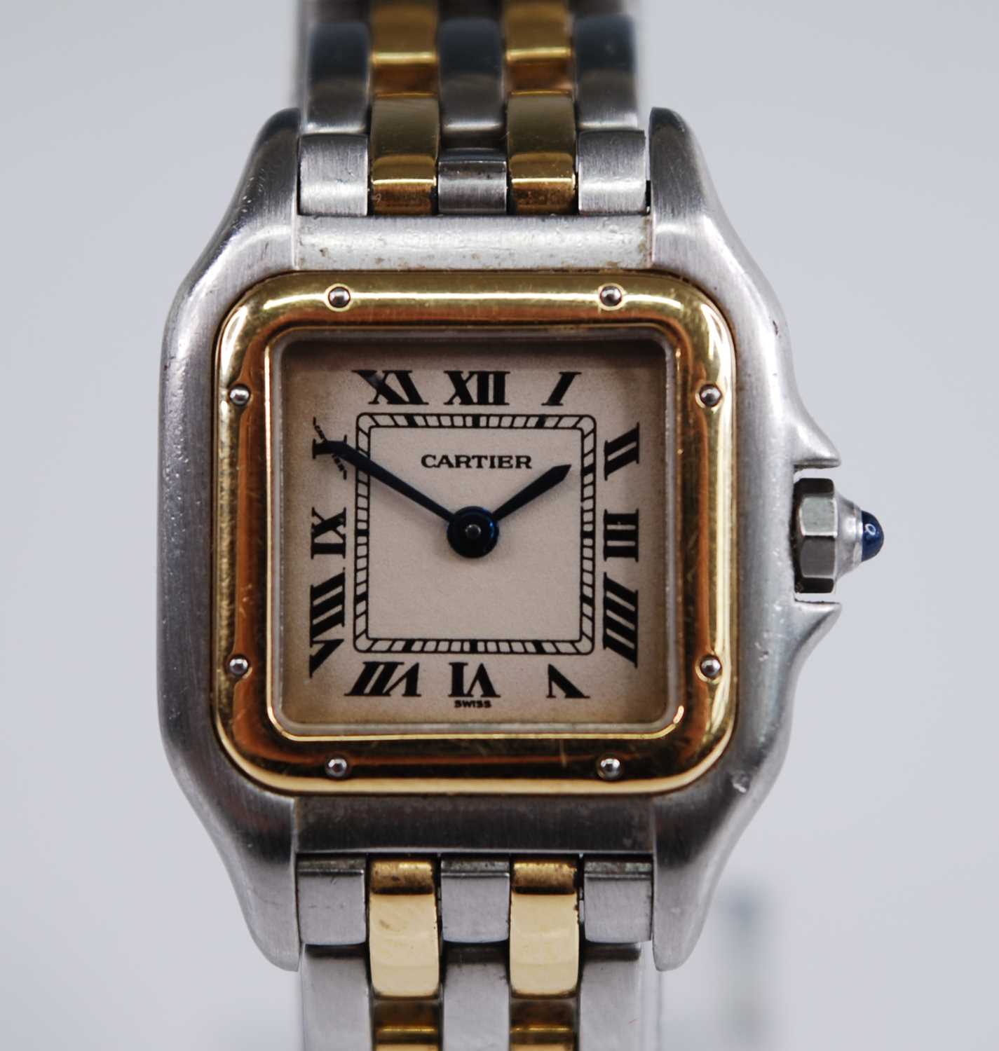 A lady's Cartier 18ct gold and steel Panthere wristwatch, having a signed silvered Roman dial, - Image 2 of 7