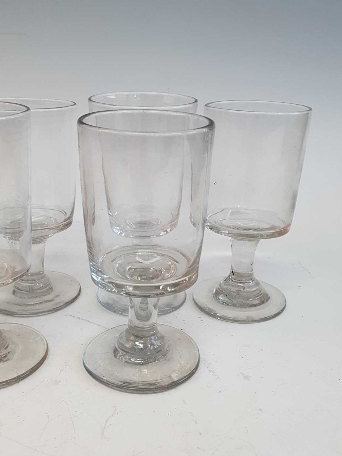 A matched set of twelve Georgian glass rummers, the bucket bowl above a plain straight stem, h.14. - Image 2 of 2