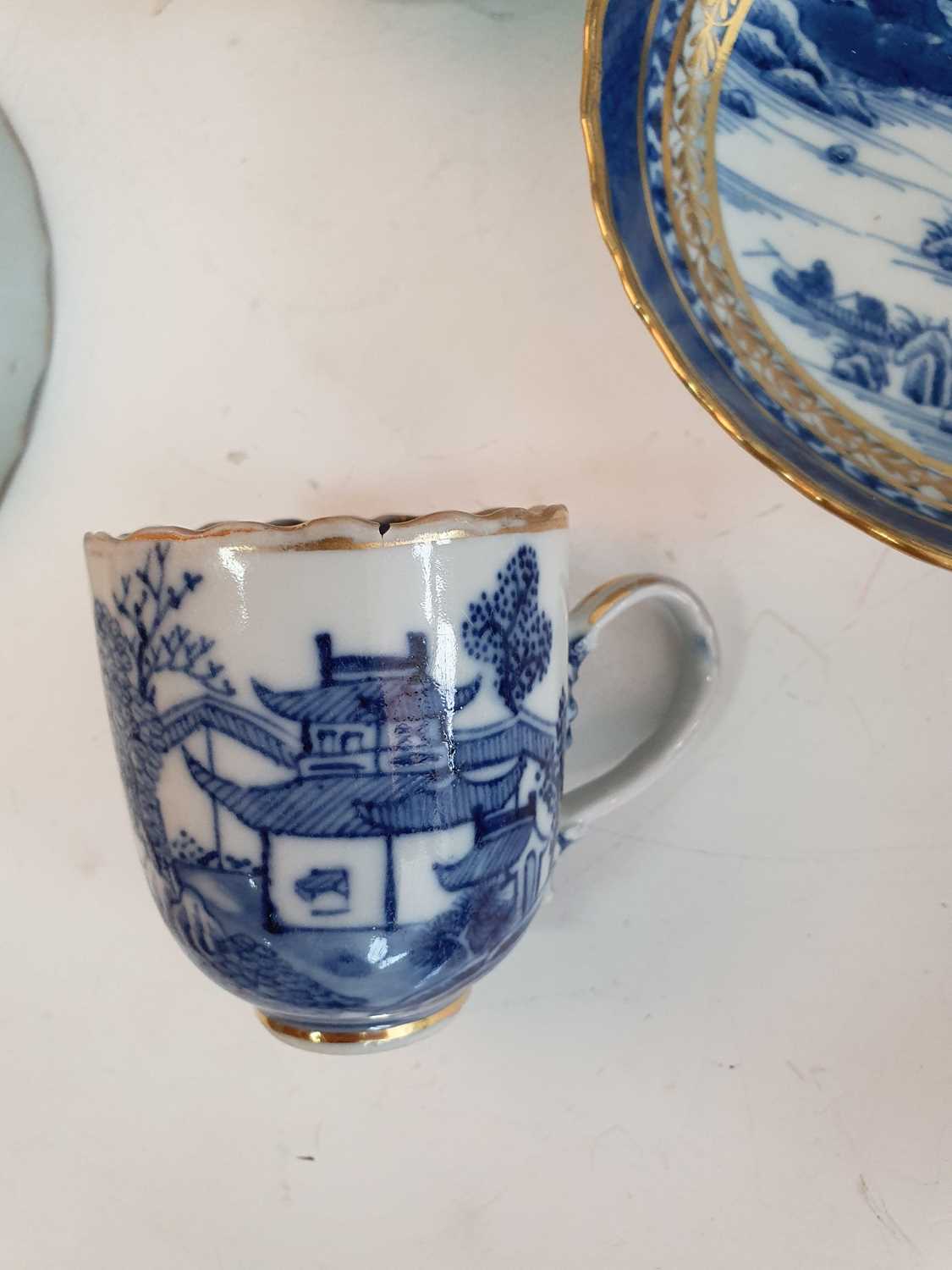 A late 18th century Chinese export blue and white porcelain matched tea and coffee service, - Image 6 of 9