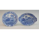 A circa 1810 Spode Indian Sporting series blue and white transfer decorated side plate, impressed