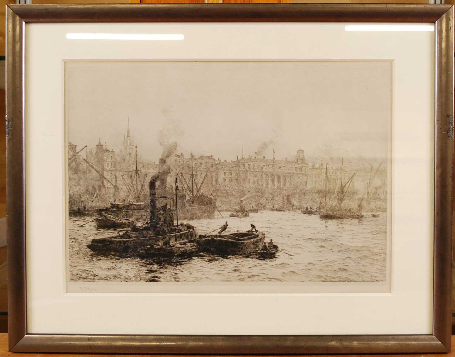 William Lionel Wyllie (1851-1931) - Billingsgate and the Custom House, drypoint etching, signed in - Image 2 of 3