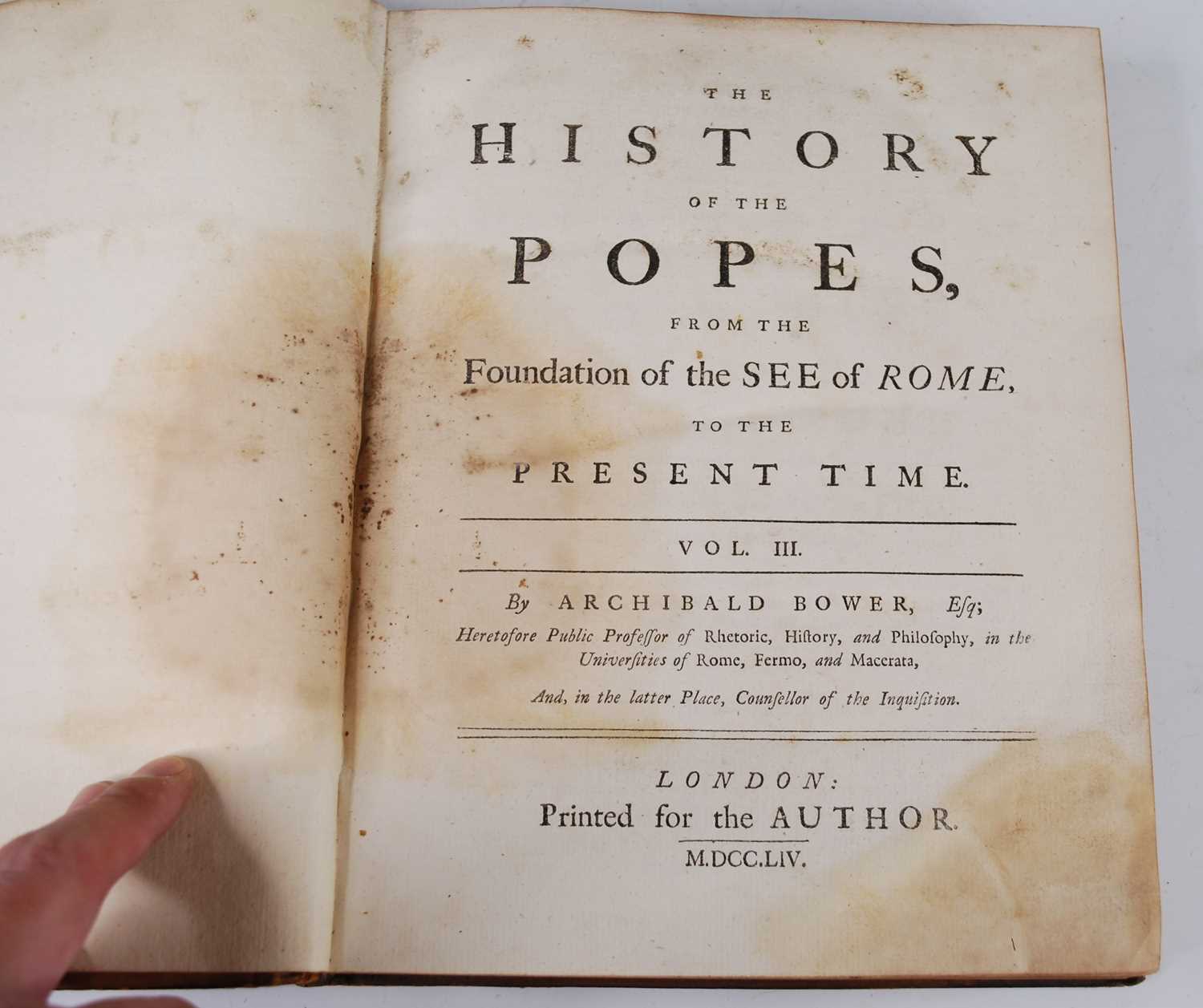 Bower, Archibald, The History of the Popes, from the Foundation of the See of Rome, to the Present - Bild 4 aus 4