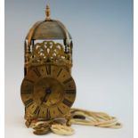 An 18th century brass lantern clock, the dial signed Rich(ard) Rayment Bury (St Edmunds), the