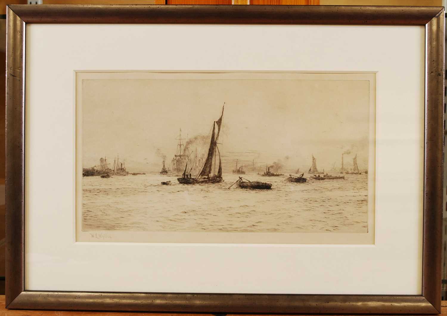 William Lionel Wyllie (1851-1931) - Blackwall Reach on the Thames, drypoint etching, signed in - Bild 2 aus 3