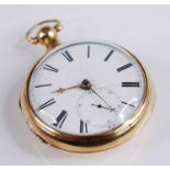 George Orpwood - an early Victorian gent's 18ct gold pair cased pocket watch, having a white