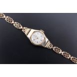 A late 1940s lady's Damas 9 ct gold cocktail watch, having a 9 ct gold bracelet strap, 8.3 g