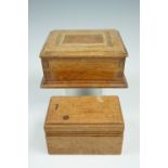 Two early Twentieth Century oak storage boxes, largest 16 x 13 x 7 cm