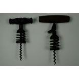 Two late 19th / early 20th Century spring type corkscrews