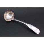 A George III Scottish provincial silver fiddle pattern sauce ladle, Greenock / Edinburgh, John