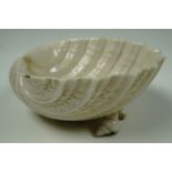 A Belleek shell-form bowl, late 19th / early 20th Century, 10.5 cm x 10.5 cm x 5.5 cm