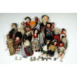 A collection of mid Twentieth Century tourist souvenir national dress dolls