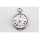 A late Victorian lady's silver cased key-wound fob watch converted for wear to the wrist, (36 mm