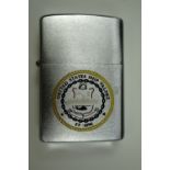 A Zippo lighter commemorating the US Navy frigate USS Valdez, FF-1096, (1974 to 1991)