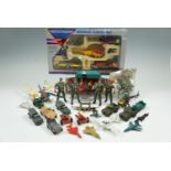 A quantity of die-cast and other military vehicles, aircraft etc, including a MicroMachines battle
