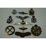 A quantity of RAF and aviation insignia including a Second World War Lucite "wings" sweetheart