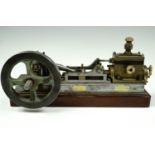 An engineer-made model horizontal steam engine, circa 1860, 28 cm