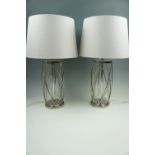 A pair of Laura Ashley table lamps and shades, 43 cm to socket - 60 cm to shade top