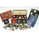 A quantity of 19th Century and later British coins, comprising 1834 and 1887 half crowns and 1887