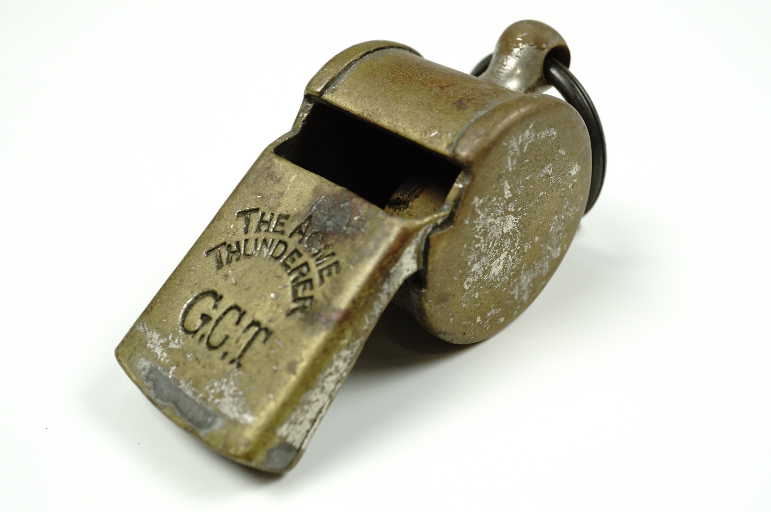 An early 20th Century Hudson's Patent Acme Thunderer pea whistle stamped GCT (Glasgow Corporation