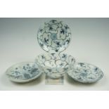 A Tek Sing cargo Chinese porcelain bowl , together with three matching dishes, bowl diameter 16