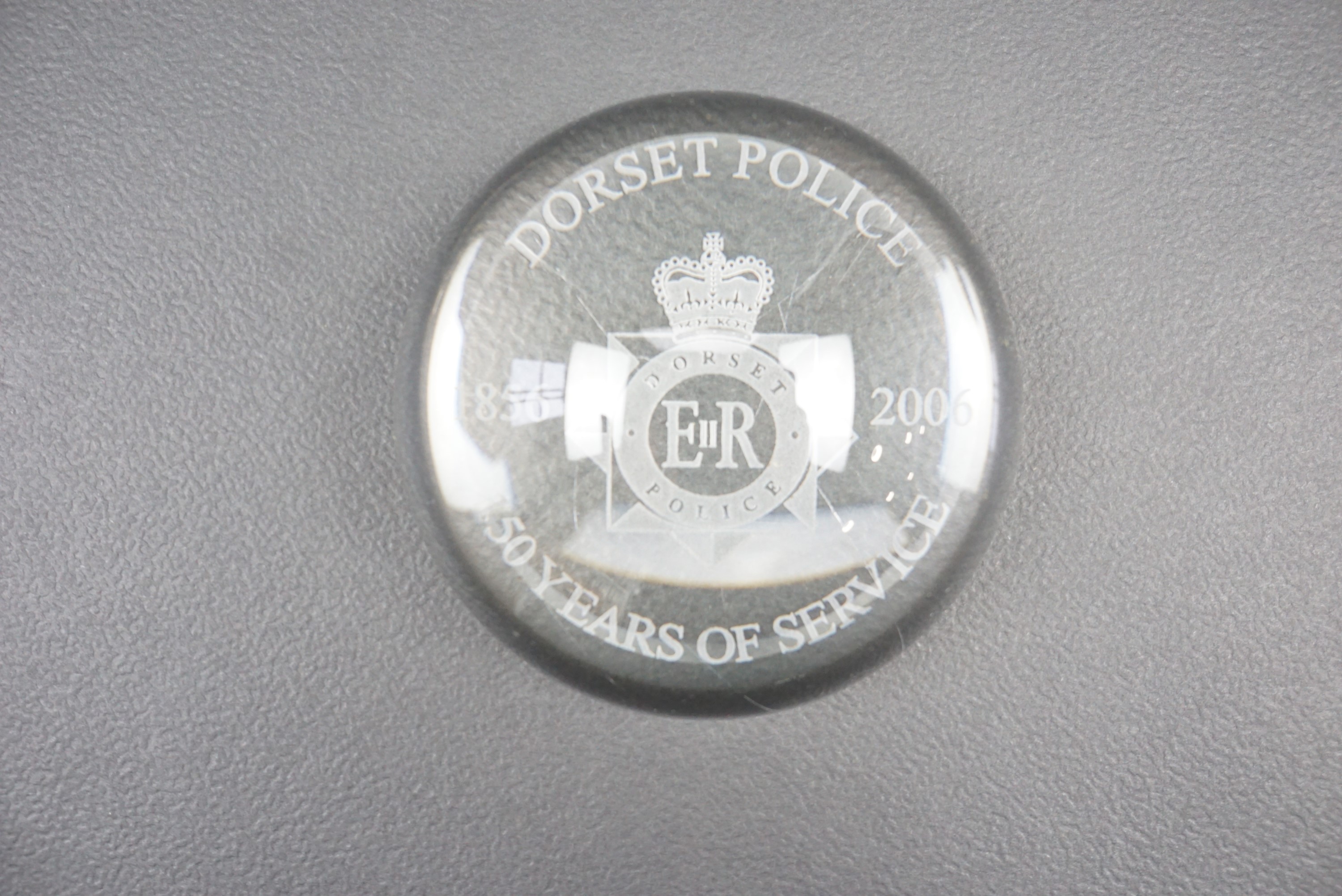 A Dorset Police commemorative glass paperweight, celebrating 150 years of policing, a Royal - Image 2 of 4