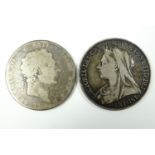George III and Victorian silver crown coins